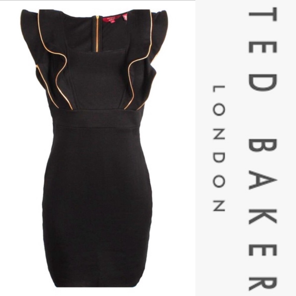 Ted Baker Immey Zipper Ruffle Mini Dress